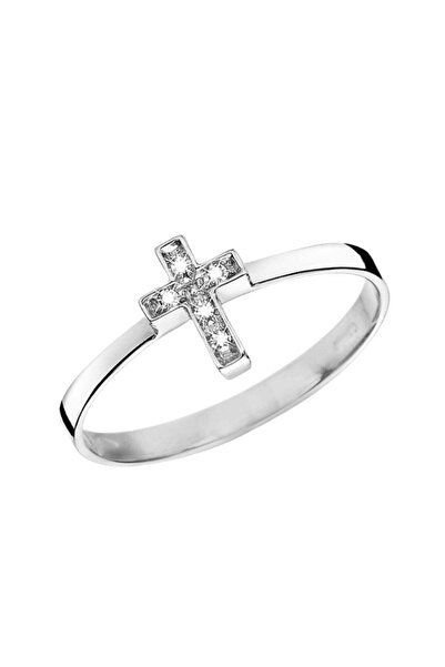 Bijuteria SORELLY Inel Aur 14k Alb Cruce cu Diamante 0.020ct 16