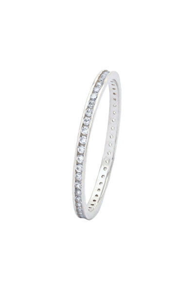 Bijuteria SORELLY Inel Aur Alb 14k Eternity cu Pietre Albe 1mm 8