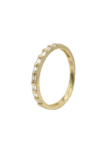 Bijuteria SORELLY Inel Aur 14k Baghetă Half Eternity Mărime 10 / 1.5 mm