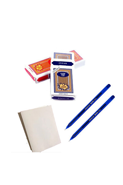 everart Iskambil Pişti Oyun Kağıdı Briç Batak 52 Oyun Kağıdı+2 adet kalem+yaz...