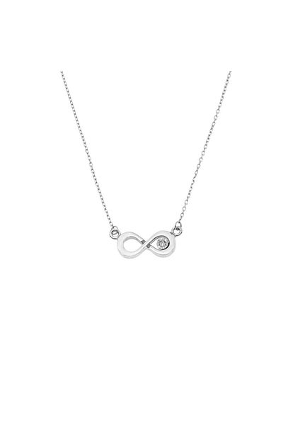 Bijuteria SORELLY Lant Aur 14k Alb Infinit cu Diamant 0.005ct