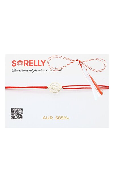 Bijuteria SORELLY Brățară Martisor din aur de 14k cu șir de elefant