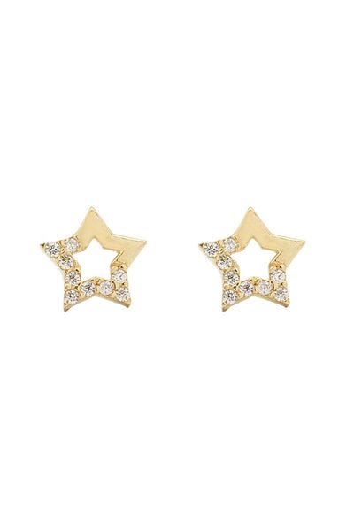 Bijuteria SORELLY Cercei Aur 14k Stea cu Pietre Zirconia
