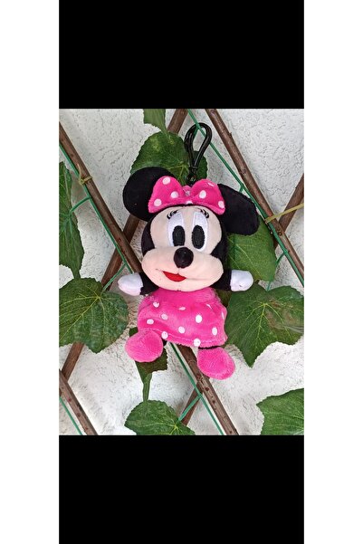 Blotch سلسلة مفاتيح وحقيبة ميني ماوس من القطيفة مع فستان وردي وزينة الحب