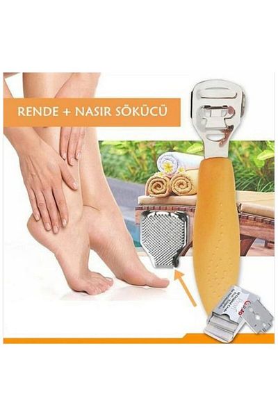 BİYUTREND Heel File Rasp Foot Care Set with 5 Spare Blades, Callus Remover Pedicure Tool