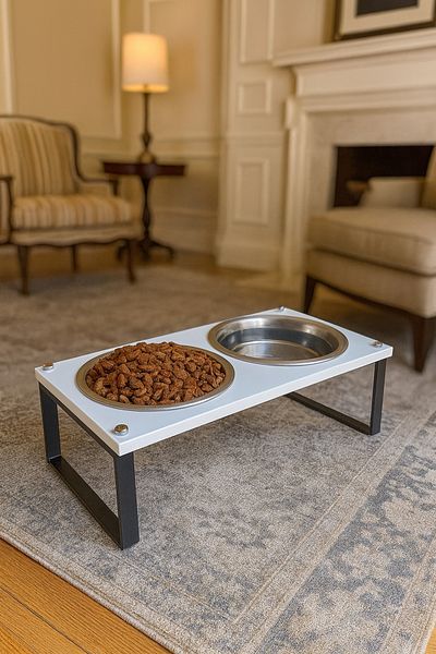 Okay Food and Water Stand for Cats and Dogs - 10 Percent Slope, High Quality and Healthy Design