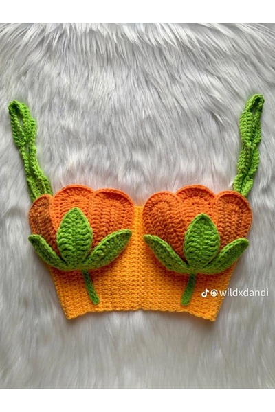 Melonndesign Özel Tasarım Kadın büstiyer, tığ işi