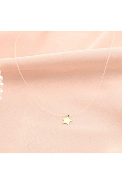 Bijuteria SORELLY Lant Aur 14k Floating Star cu Fir Transparent