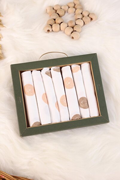 kidello Circle Patterned 7-Piece Muslin Baby Mouth Wipes