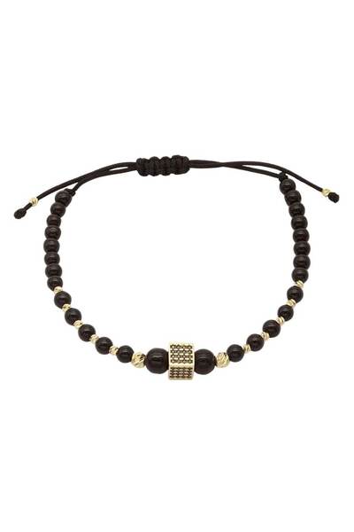 Bijuteria SORELLY Bratara Aur 14k din Snur cu Onix si Pietre Negre