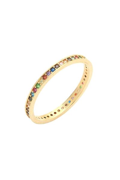 Bijuteria SORELLY Inel Aur 14k Eternity cu Pietre Multicolore Rainbow 19