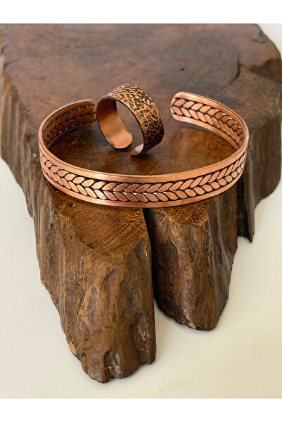 Rupen Kraft Adjustable 100% Pure Copper Bracelet Copper Ring Combination Hand...