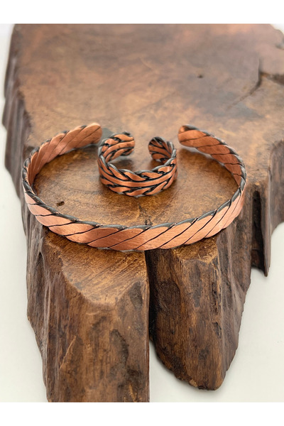 Rupen Kraft Adjustable 100% Pure Copper Bracelet Copper Ring Combination Hand...