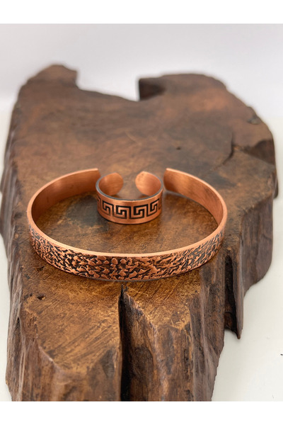 Rupen Kraft Adjustable 100% Pure Copper Bracelet Copper Ring Combination Hand...