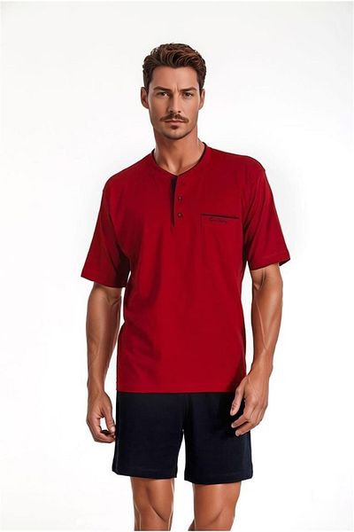 Pierre Cardin 100% Cotton Claret Red Boxed 4-Piece Men's Dowry Pajama Set (1 Pair of Socks with Gift) 6Pqi4Ekr8Rke1.4L
