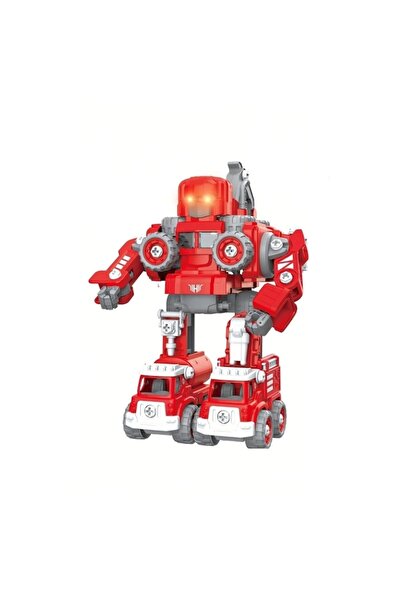 OEM 5-in-1 Robot Construction Set - Educational Toy, Red, 31 cm