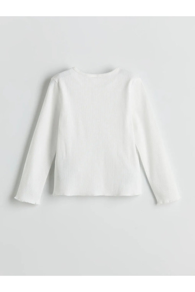 LC Waikiki Lcw Kids Pink Crew Neck Long Sleeve Basic Girl's T-Shirt and Salopet