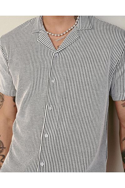 CANMODA Premium Shirt (1679) - Black Striped