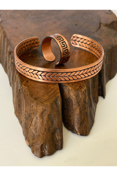 Rupen Kraft Adjustable 100% Pure Copper Bracelet Copper Ring Combination Hand...
