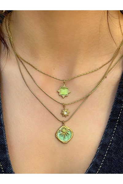 Serein Jewelry Celestia Serisi Bohem Altın Kaplama Çelik Kolye