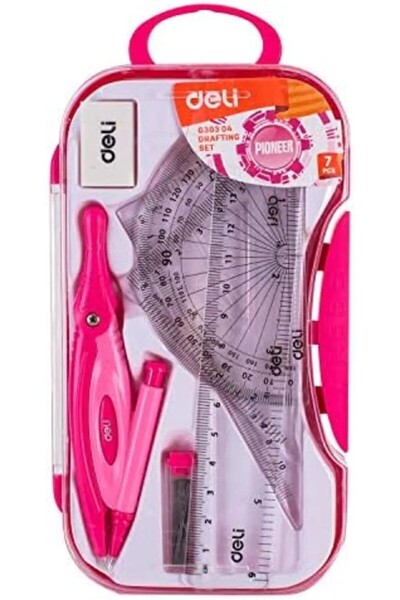 Deli School Combo set,12 pens, Highlighters, Pencil, Glue Stick, Scissors, Correction pen, Instrument Box