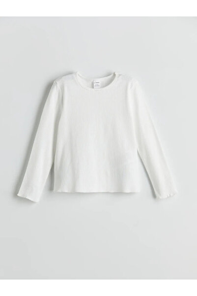 LC Waikiki Lcw Kids Pink Crew Neck Long Sleeve Basic Girl's T-Shirt and Salopet