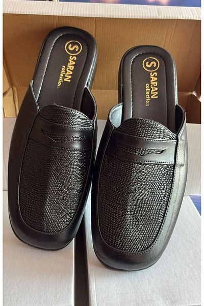 yörük tuhafiye Μαύρες ανδρικές παντόφλες Home Guest Dowry Bundle And Groom Slippers Ανδρικές παντόφλες