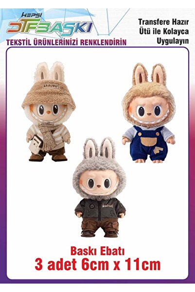 F17 Ajans Labubu Ütü ile Yapışan Kumaş Çanta Kalemlik Dtf Baskı