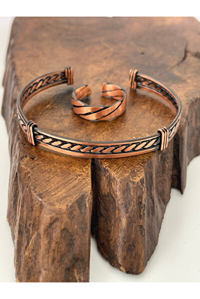 Rupen Kraft Adjustable 100% Pure Copper Bracelet Copper Ring Combination Hand...