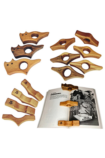 Sevimli Hayalet Kitap Okuma Ayracı Ahşap 3'lü Set Çift Yönlü Ayraç Hediyeli