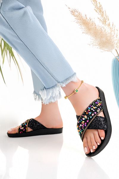 Modafırsat Women's Daily Slippers Orthopedic Stone Stylish Home Sea Beach Outdoor Slippers