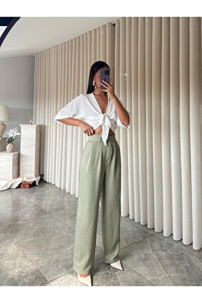 mydukkan.co Pantaloni Palazzo din in cu velcro