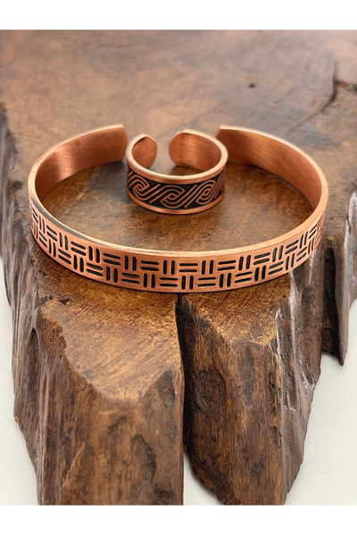 Rupen Kraft Adjustable 100% Pure Copper Bracelet Copper Ring Combination Hand...