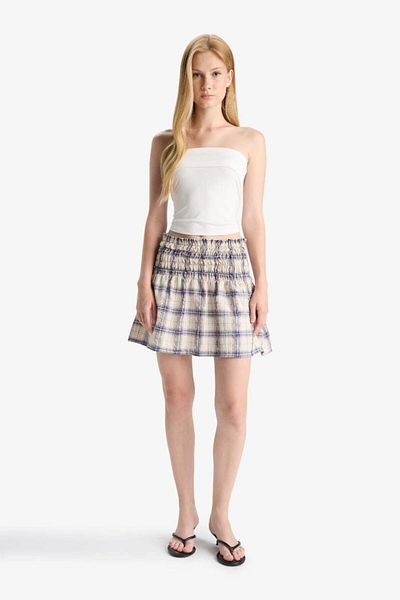 DeFacto New Season Coool A-Line Checked Mini Skirt