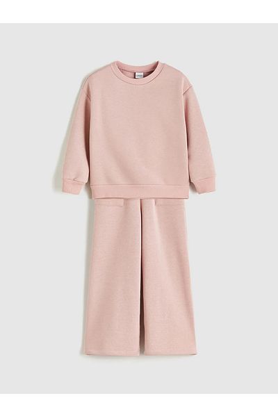 LC Waikiki Lcw Eco Pink Crew Neck Girl's Tracksuit Set