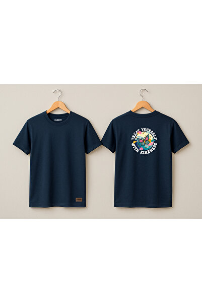 HUBERYWEAR Women's Relaxed Fit T-Shirt with Butterfly Text Pattern on the Back –