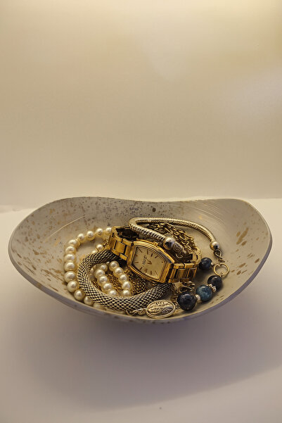 Genel Markalar Şık Gold Efektli Anahtarlık ve Takı Saklama Kabı, 15x10 cm, 3D...