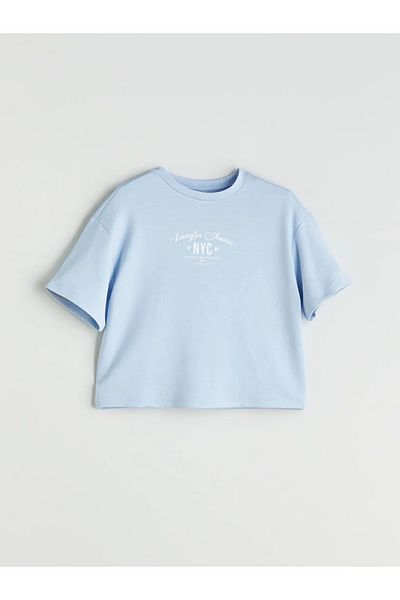 LC Waikiki Lcw Kids Blue Crew Neck Girls T-Shirt and Pants