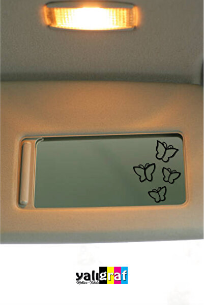 Yalıgraf Reklam Tabela Kelebek Oto Sticker 4'lü Araba Güneşlik Ayna Süsü