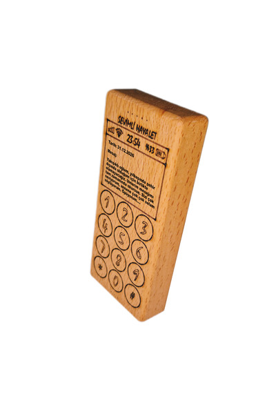 Sevimli Hayalet Cep Telefonu Mesaj Gönderen Ahşap Oyuncak Telefon