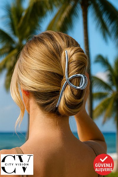 cityvision Agrafă de păr din metal de culoare argintie de 11 cm – puternică și elegantă