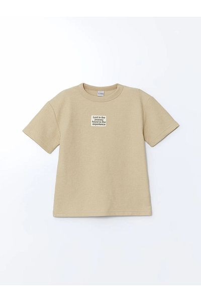 LC Waikiki Lcw Kids Beige Crew Neck Boys T-Shirt and Shorts