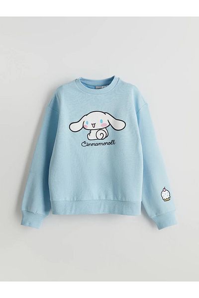 LC Waikiki Lcw Kids Blue Crew Neck Cinnamoroll Printed Thick Girl's Tracksuit Suit