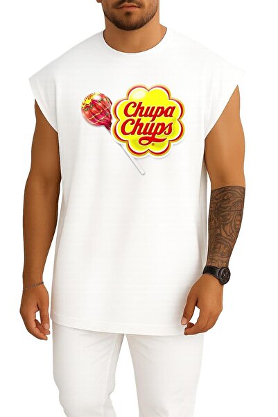 Bahriyeli Collection Oversize Chupa Chups Chest Design Unisex Sports Singlet