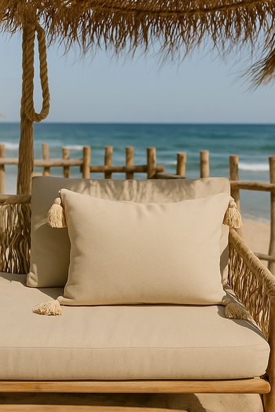 CHİLL Bohemian Throw Pillow |   Organic Linen Fabric |   Siliconized Fiber Filler |   7 Measure |   Vacuum Packaging