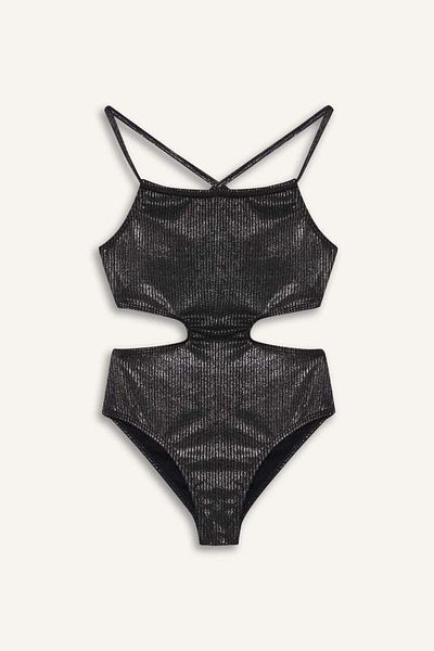 DeFacto New Season Girl's Shiny Fabric Swimsuit