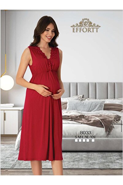 EM&FA TEKSTİL Maternity Lace Detailed Nightgown