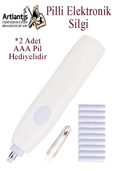 Artlantis Elektronik Silgi Pilli 1 Paket Otomatik Elektrikli Taşınabilir Kale...