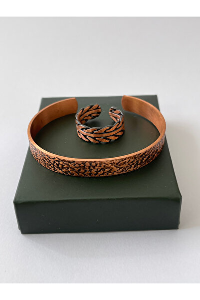 Rupen Kraft سوار من النحاس النقي 100% قابل للتعديل للجنسين، مجموعة خواتم نحاس...