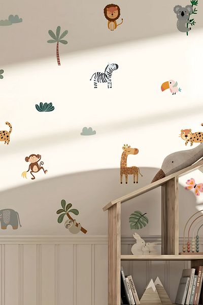 Grafikup Fun Safari Kids Room Wall Sticker Set